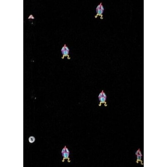 FABERGE EGG EMBROIDERED CARDIGAN SIZE M BLACK BUTTON FRONT LONG SLEEVE WOMENS - Picture 3 of 5